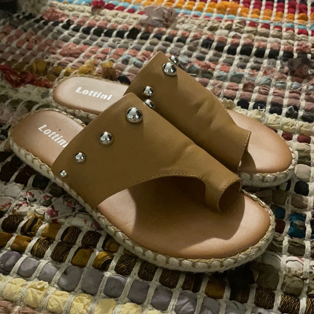 Espadrille style flat sandal boho